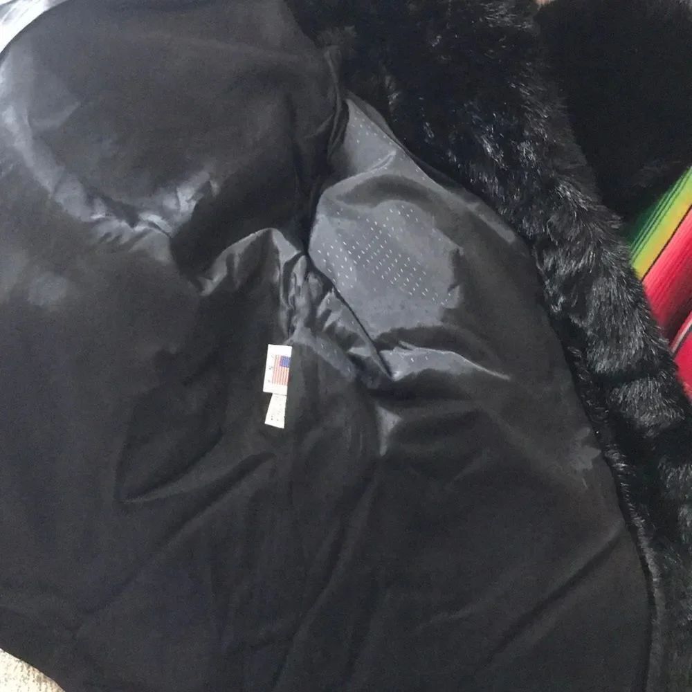 Mariel Faux For Coat  Large Vintage Black - Picture 10 of 14